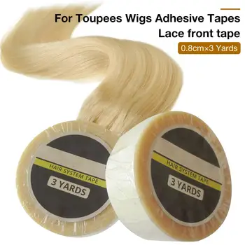 

Wig Double-sided Adhesive White Glue No Trace Adhesive PU Hair Piece Real Hair Sheet Double-sided Adhesive 0.8x3 Code Roll Hair