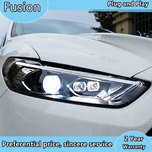 Тюнинг автомобилей фары для Ford Mondeo Fusion 2013- светодиодные фары DRL ходовые огни биксеноновые фары Противотуманные фары с ангельскими глазками