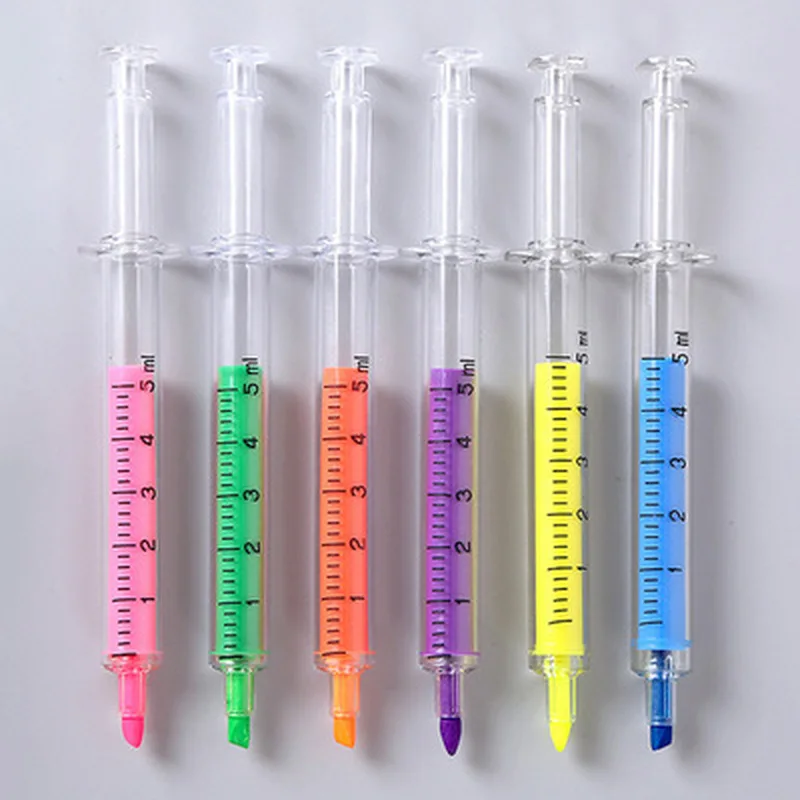 

6pcs Needle Copper Multicolor Pen Novelty Stationery Watercolor Pencils Student Cute Pastel Pen Children Cartoon School Supplies