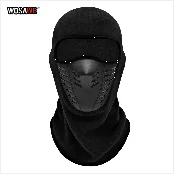 WOSAWE Motorcycle Balaclava Full Face Cover Mask Breathable Three 2 Hole CS Motocross Helmets Beanie Face Masks Black White