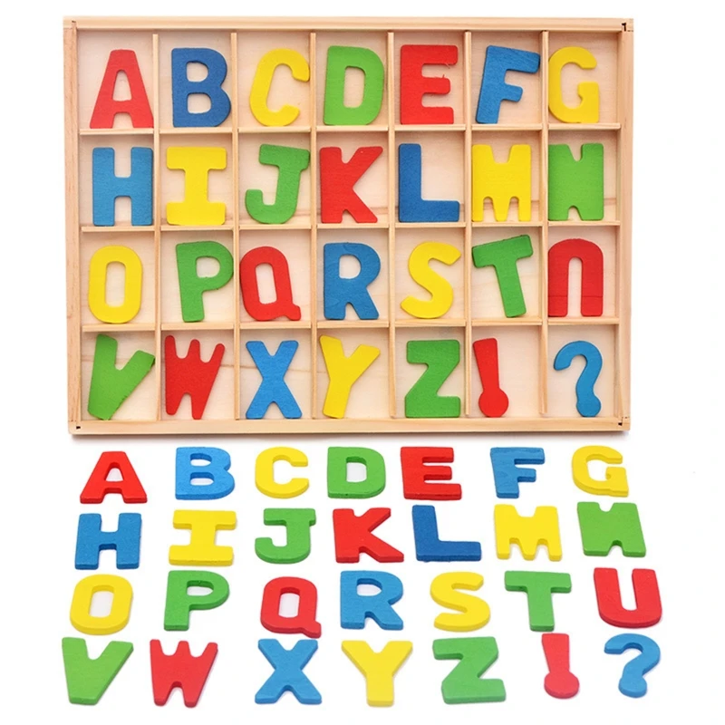 

Popular Montessori Wooden Letter Numbers Boxed Creative Educational DIY Craft Decoration Kids Education Toys Multi Color Gifts