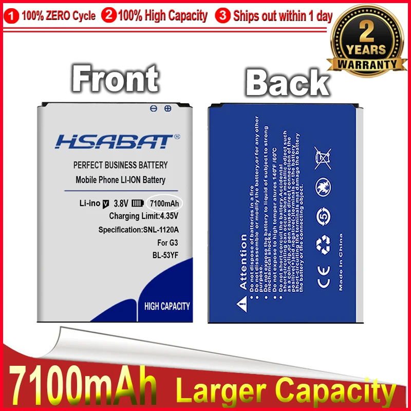 Аккумулятор HSABAT 6600 мАч для телефона LG G3 D858 D855 D857 D859 D850 F400 F460 F470 D830 D851 VS985 | Мобильные
