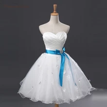 Простое короткое/мини-фатиновое милое платье для выпускного вечера с кружевной аппликацией и поясом, выпускное платье, вечерние платья, настоящая фотография, на шнуровке