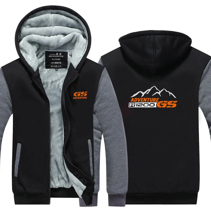 Мужские толстовки на молнии, толстовка с градиентной расцветкой ADVENTURE GS R1200 RT, куртка в уличном стиле с принтом, Мужская облегающая одежда с капюшоном для фитнеса