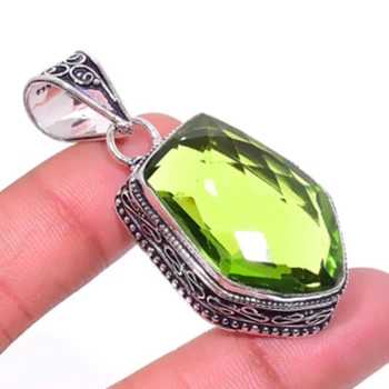 

Peridots Pendant Silver Overlay over Copper , 52 mm, P6768