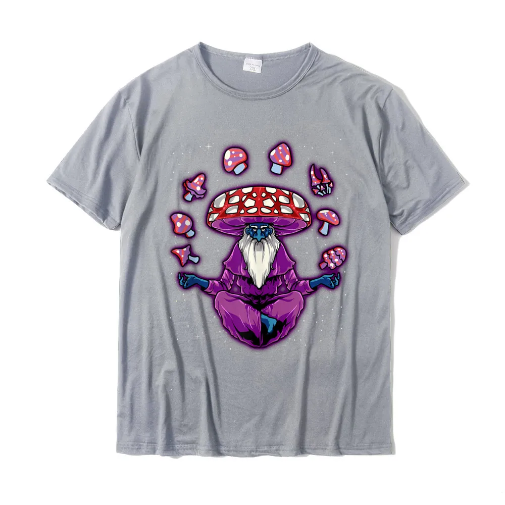 Hip Hop Leisure Comics T Shirt Round Neck 100% Cotton Mens Tops Shirt Short Sleeve Mother Day Comics Tops & Tees Funny Magic Mushroom Shroom Wizard Trippy LSD Acid Trip Tank Top__20047 grey
