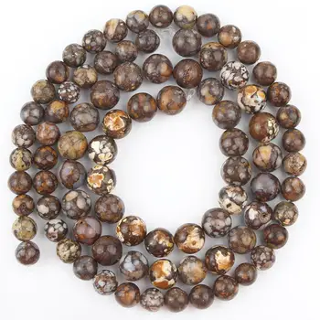 

Natural Stone Matte Gem Brown Opal Stone Beads Round Loose Spacer Beads For Jewelry Making DIY Charm Bracelet 6/8/10mm 15"Inches