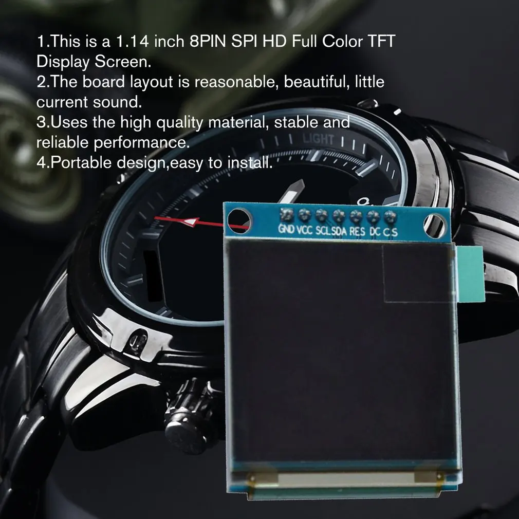ST7789 ips 1,14 дюйма 3,3 В 8PIN SPI HD полноцветный TFT дисплей модуль дисплея IC GND/VCC/SCL/SDA/RES/DC/CS/BLK