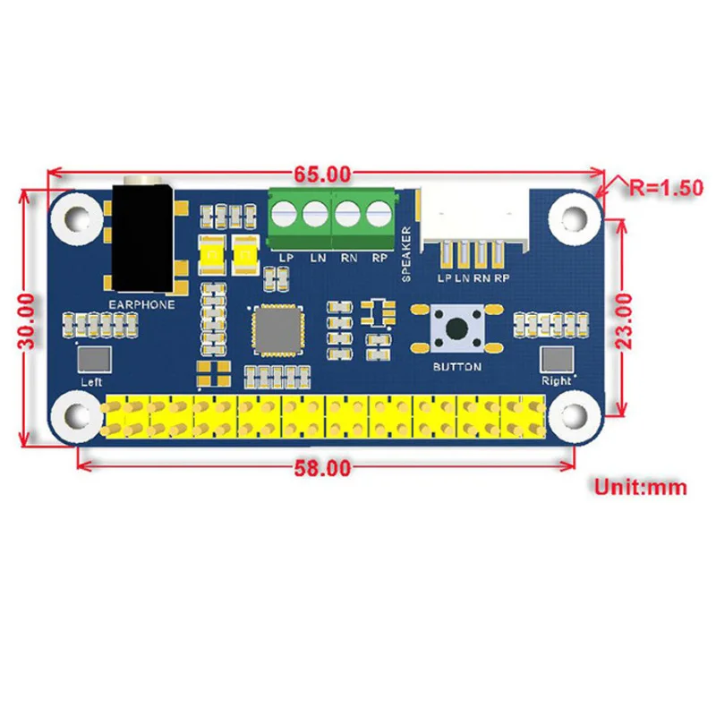 WM8960 Hi-Fi звуковая шляпа "карта" для Raspberry Pi Zero W Zero WH 2B 3B+, стерео кодек, воспроизведение/запись