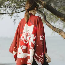 Традиционное японское кимоно Yukata, новинка, Женская Повседневная рубашка с принтом аниме, одежда, кимоно в традиционном стиле, Мужская Уличная одежда