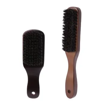 

Men Boar Bristle Mustache Brush Wood Handle Comb Facial Beard Cleaning Styling