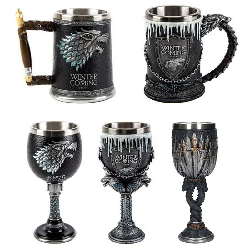 Game of Thrones Mugs Dragon Iron Throne Tankard Stainless Steel Resin
3D Beer Tankard Coffee Cup Wine Glass Mugs Christmas Gift