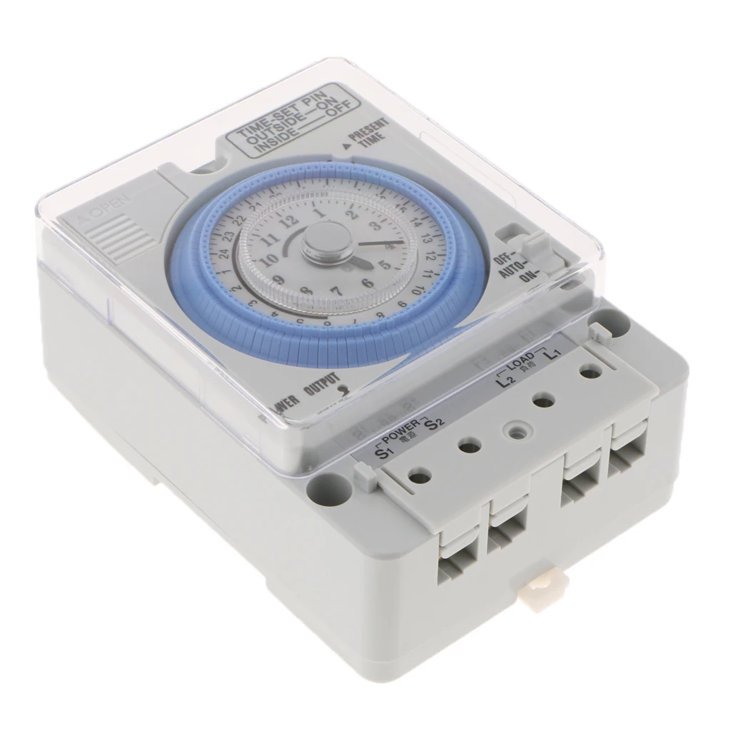 Mechanical Analogue Day 24H Timer Switch Industria Switch DIN RAIL INSTALLATION