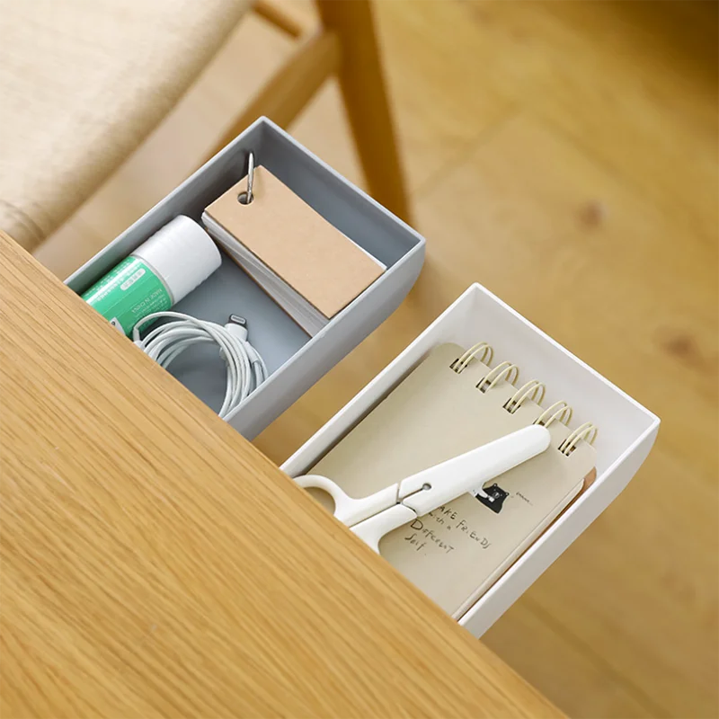 

Desk Pen Holder Organizer for Pens Pencil Cases Drawer Type Adhesive Storage Box Household Table Small Items Storage Rack