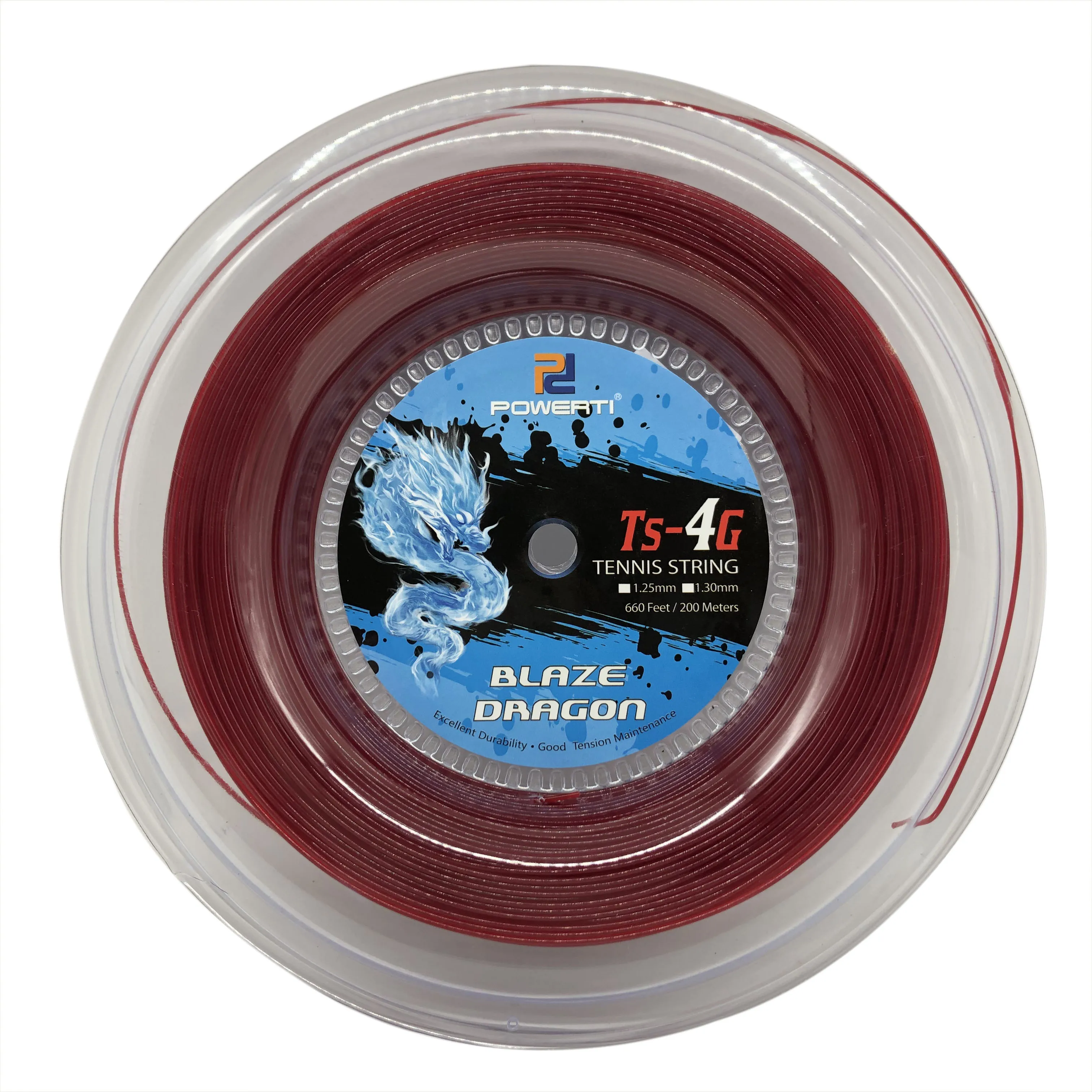 POWERTI TS-4G 1.3mm 200m Reel Tennis String Polyester for Training Gym Sport Playing