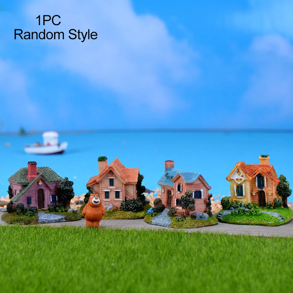 

Garden Miniature Villa Mini Dollhouse Prop DIY Micro Landscape Resin Exquisite Realistic Ornaments House Model Home Decoration