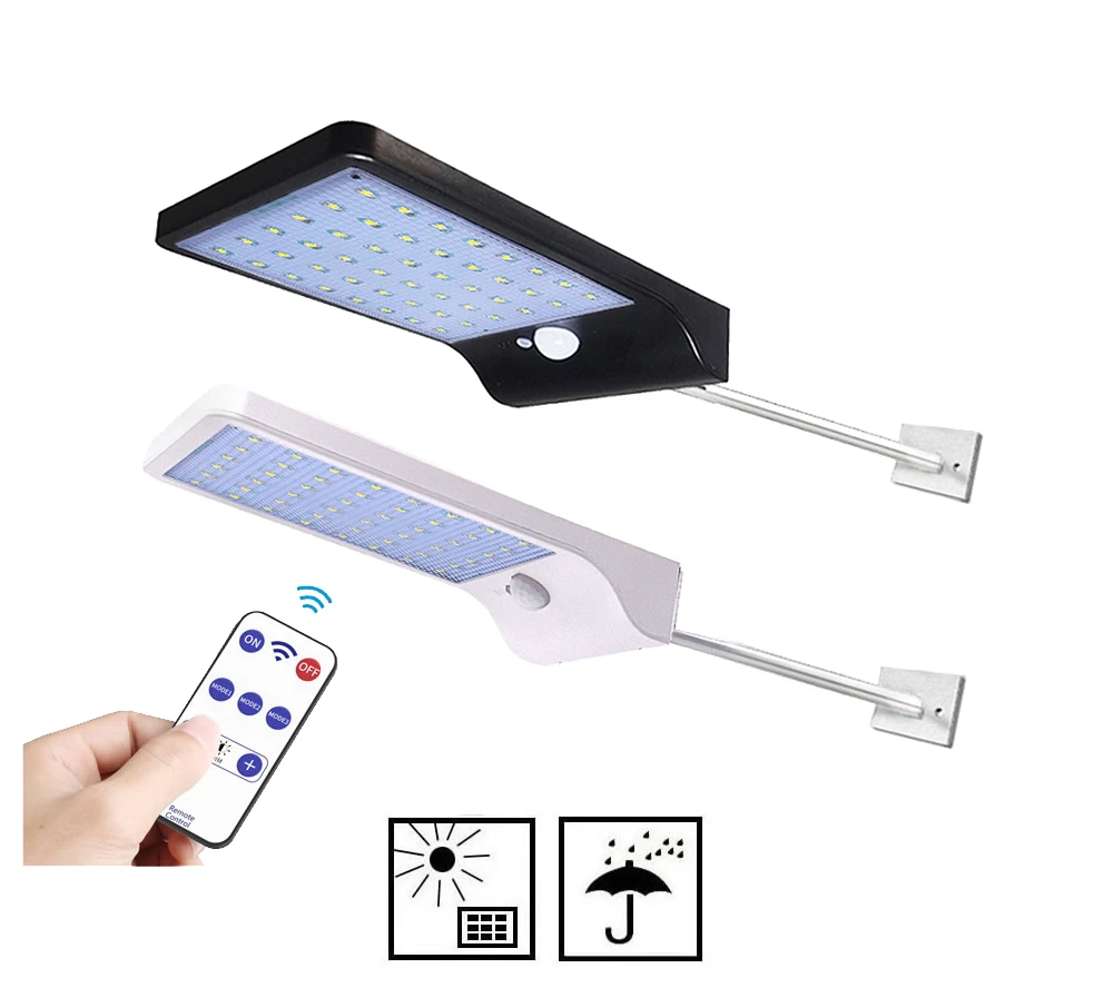 

Adjustable Solar Light 48 LED PIR Motion Sensor Solar Lamp Three Modes Remote Control Outdoor Garden Street Yard Wall Lig
