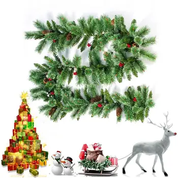 

Christmas Rattan Garland Tree Pine Cone Hanging Fireplace Cane Home Garden Decor D08D