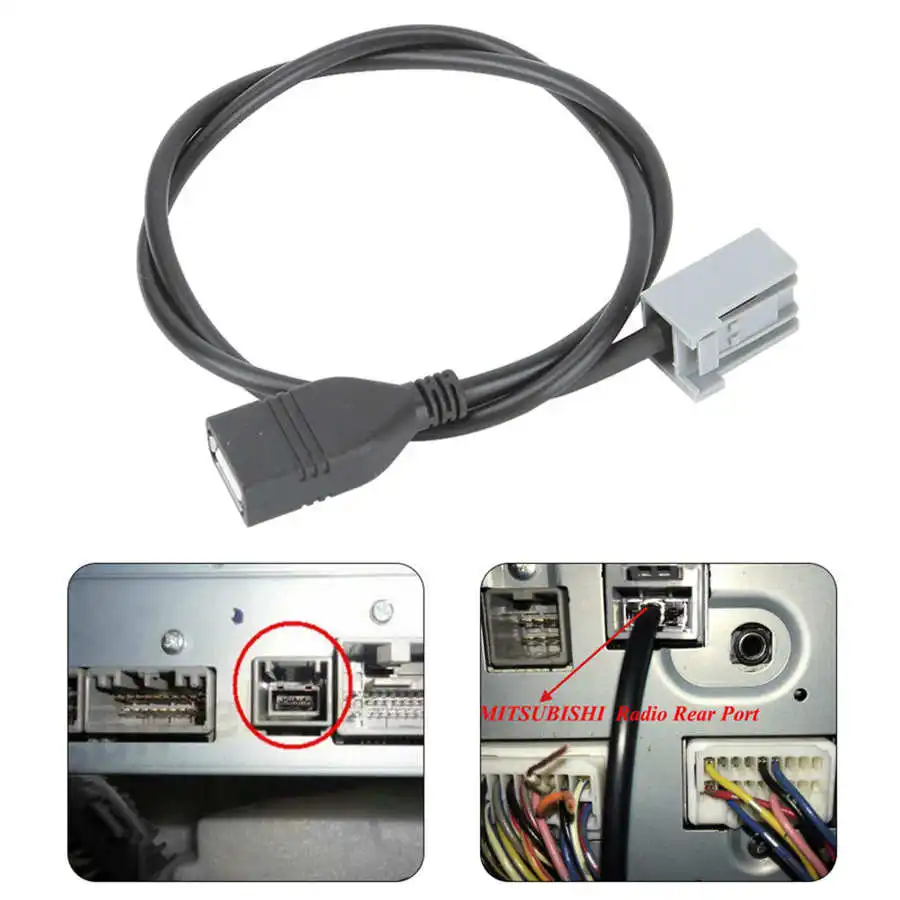 차량용 USB AUX 어댑터 케이블, 지지대 MP3 MP4 WMA USB 플래시, Outlander ASX Lancer 2009 이후 3911-TFO-003