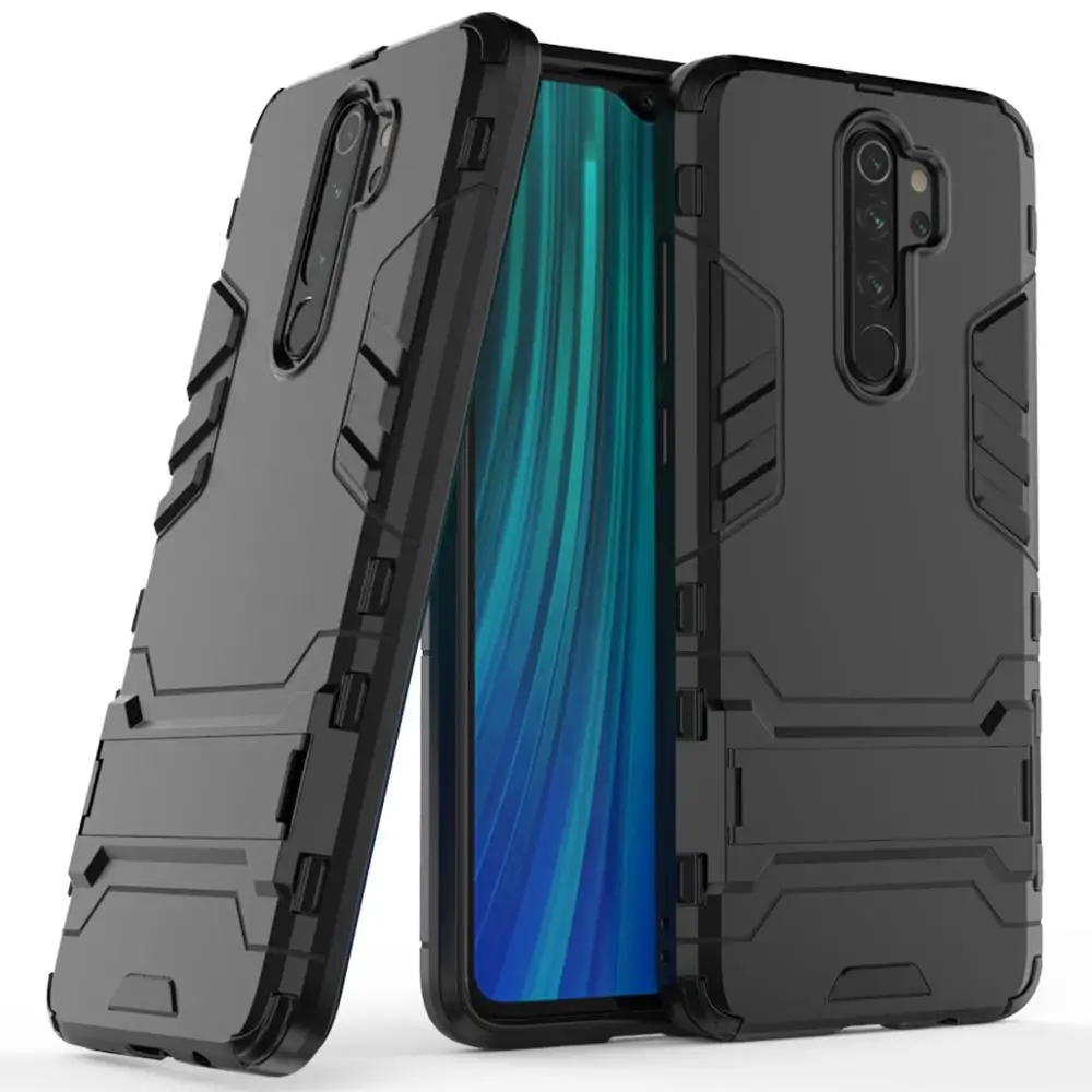 

On Redmi Note 8 Pro Case Rubber Robot Armor Shell Hard PC Back Phone Cover For Xiaomi Redmi Note 8pro Protective Case Kickstand