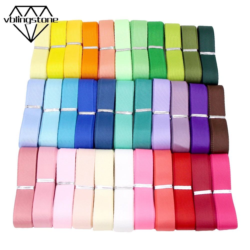 5M/lot Multicolor Grosgrain Ribbon Fabric Ribbons For Crafts Headwear