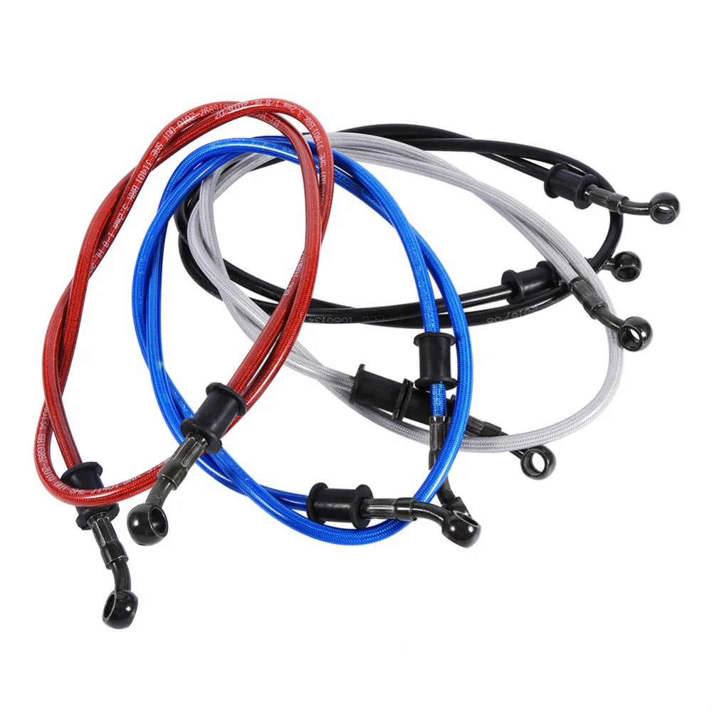 450mm 45cm Lefossi Motorcycle Reinforced Hydraulic Brake Oil Hose Line Pipe Fitting Stainless Steel Braided Cable For Motorcycle Pit Dirt Bike Enduro Motocross Street Bikes Sport Bikes