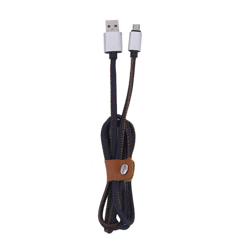 USB Data Charger Cable Cowboy Braided Wire Metal Plug Micro USB Cable for iPhone X XS XSMAX XR Cable