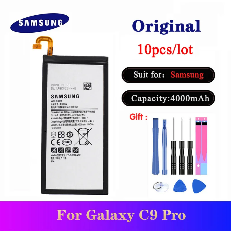 10 шт./лот EB-BC900ABE Оригинальный аккумулятор для Samsung Galaxy C9 Pro SM-C9000 C9008 C900F C900Y 4000 мАч |