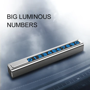 

Metal Luminous Car Styling Temporary Parking Card Telephone Number Card Plate In Car Parking Stop For Car Automobile Accessories