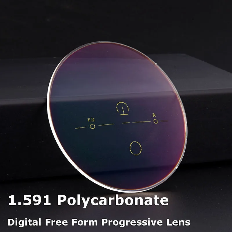 

1.591 Index PC Polycarbonate Digital Free Form Progrssive No-Line Multifocal Lenses Anti Impact Unbreakable Anti UV