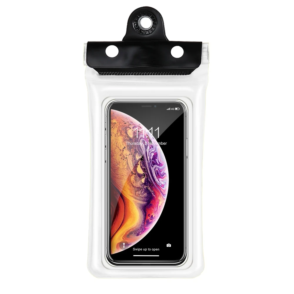 KISSCASE Универсальный 6 дюймов Водонепроницаемый чехол для телефона iPhone 8 7 6 6S X XS прозрачный подводный смартфон сухой Чехол Ремешок чехлы - Цвет: Слоновая кость