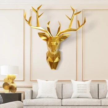 

SALES RESIN DEER HEAD HOME DECORATION ANIMAL WILDLIFE SCULPTURE FIGURINES GIFT CRAFTS HOME DECOR CRAFTS WOODEN STATUE SCULPTURE
