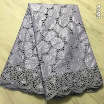 

African bazin riche fabric with brode Latest fashion embroidery bazin lace fabric with net lace 5 yards