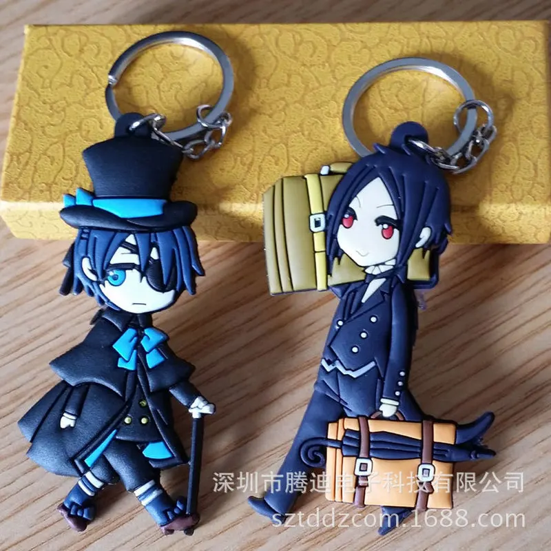 Черный Дворецкий японский мультфильм ПВХ брелок Ciel Phantomhive Себастиан микаелис