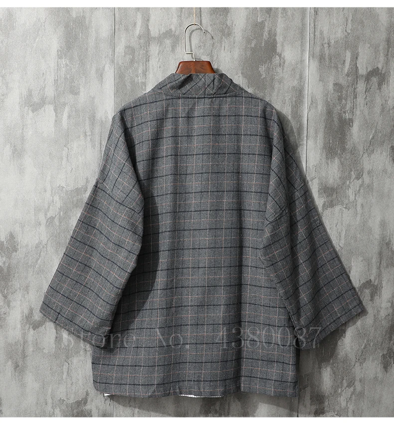 Quimono masculino estilo tradicional japonês casaco cardigan
