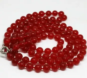 

Stunning Long 33" 10mm Round Natural Red Ruby Gemstone Beads Necklace AAA