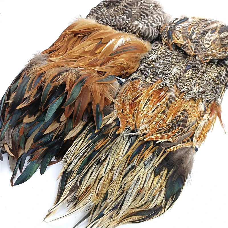 Natural Rooster Feather Trims Peacock Plumes Fringe Ribbons Decor Needlework Handicrafts Carnival Accessories rooster feathers peacock feather decoration craft feathers natural feathers