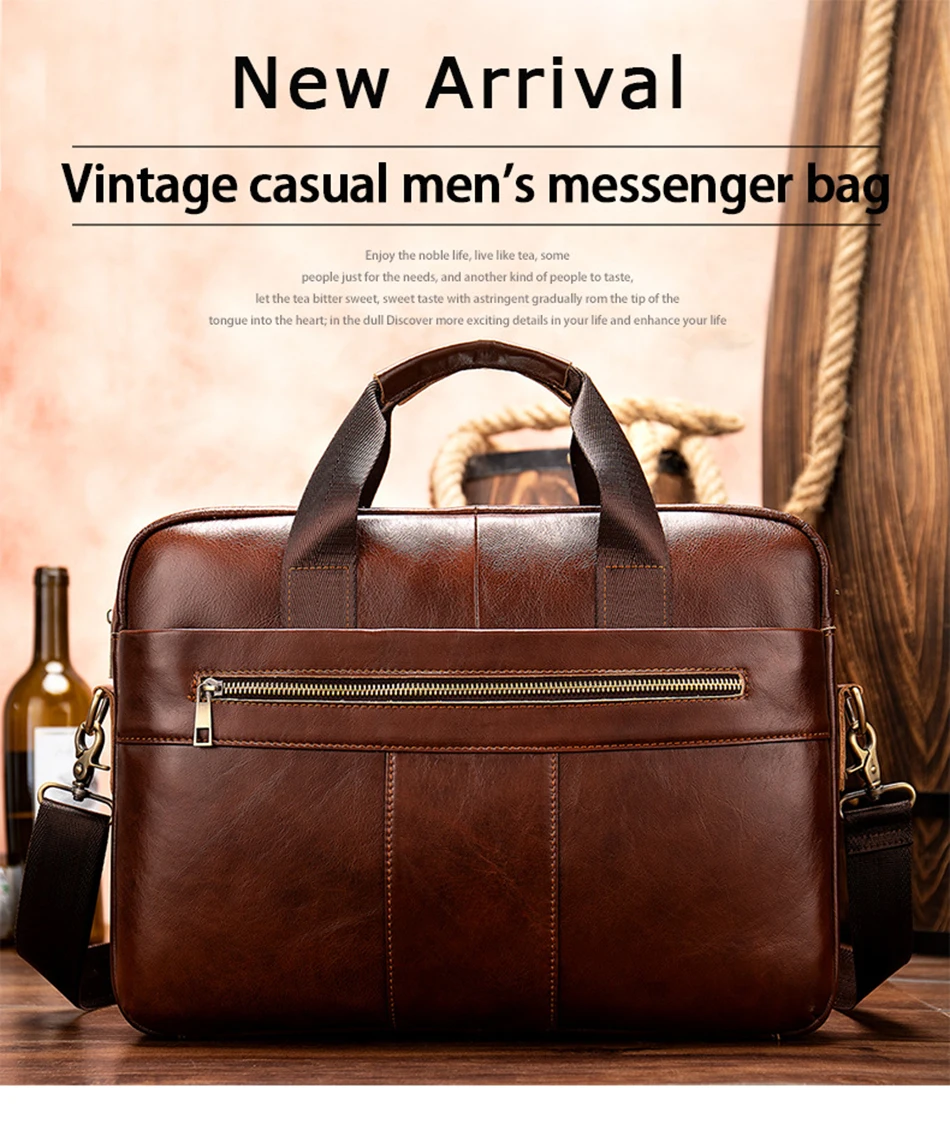 Мужская сумка из натуральной кожи, портфель высокого качества, брендовая деловая сумка через плечо, мужская сумка для ноутбука, портфель из воловьей кожи, сумка