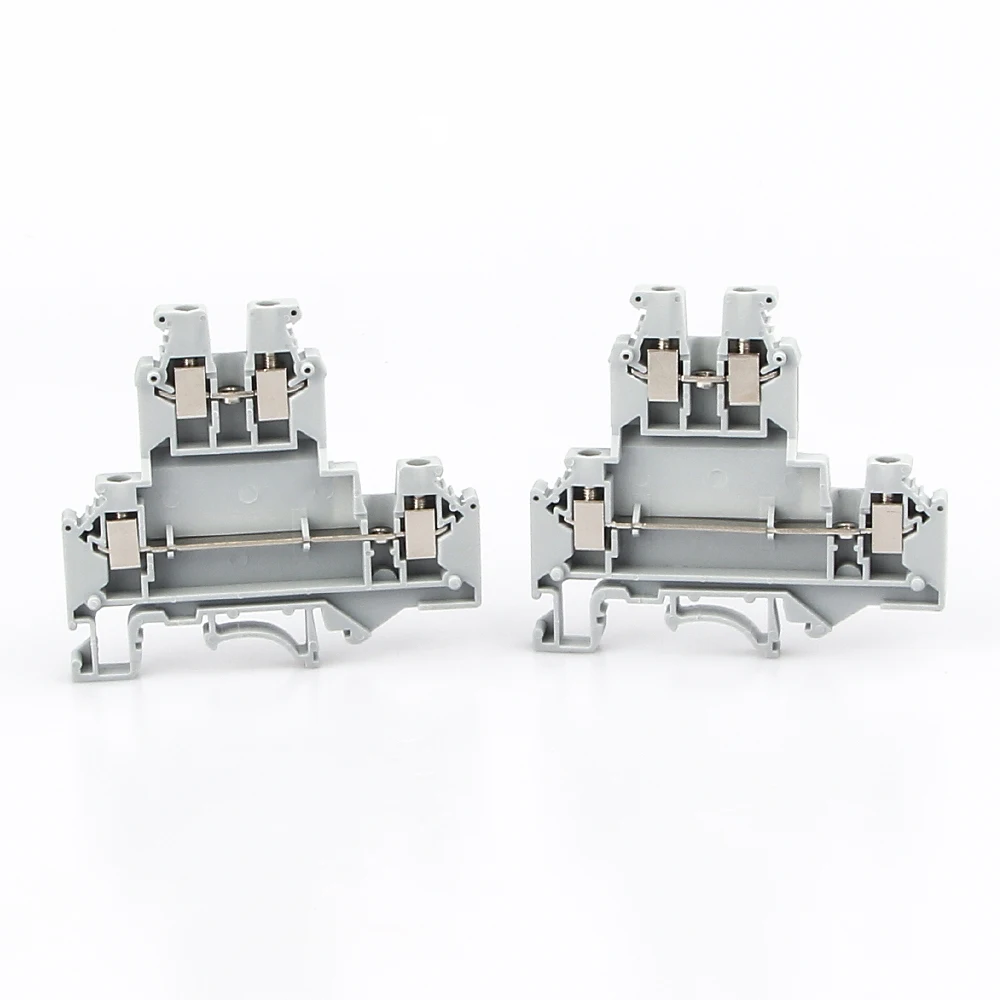 10Pcs UKKB-3 Din Rail Terminal Blocks  Connector Double Layer Terminal Screw Wiring UKKB3 Wire Connector  Screw Terminal Block