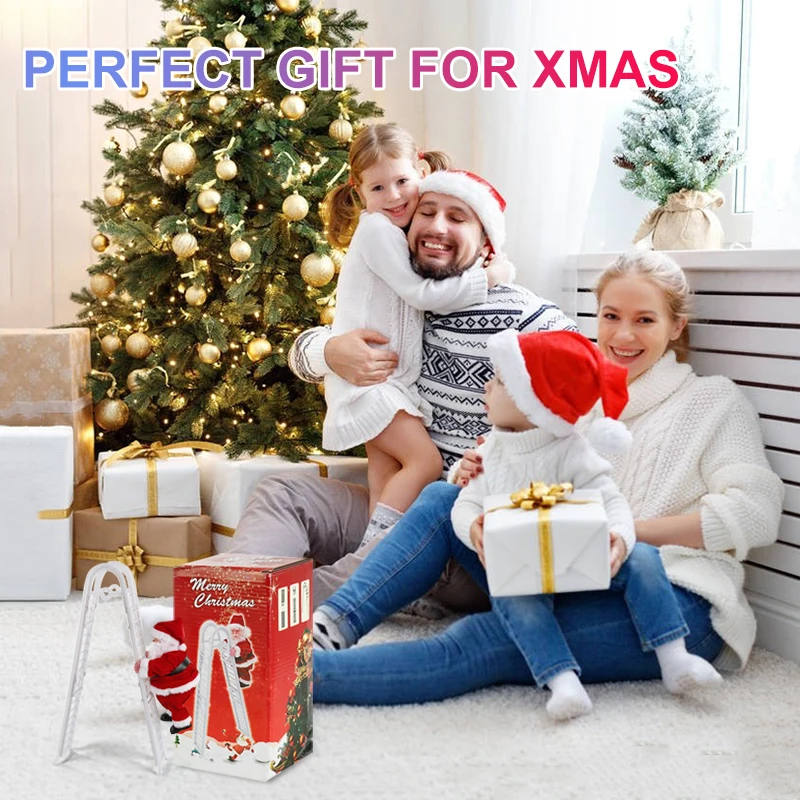 Merry Christmas Электрический Санта Клаус альпинистская лестница кукла отец Рождественская музыка Twerking трюк игрушка для детей год Рождественские подарки