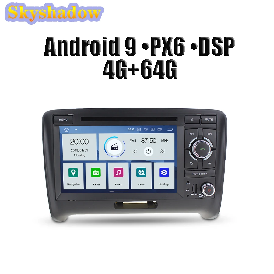 DSP ips PX6 Android 9,0 4 Гб ОЗУ 64 Гб ПЗУ автомобильный dvd-плеер gps карта Bluetooth 4,2 RDS радио wifi микрофон для Audi TT 2006