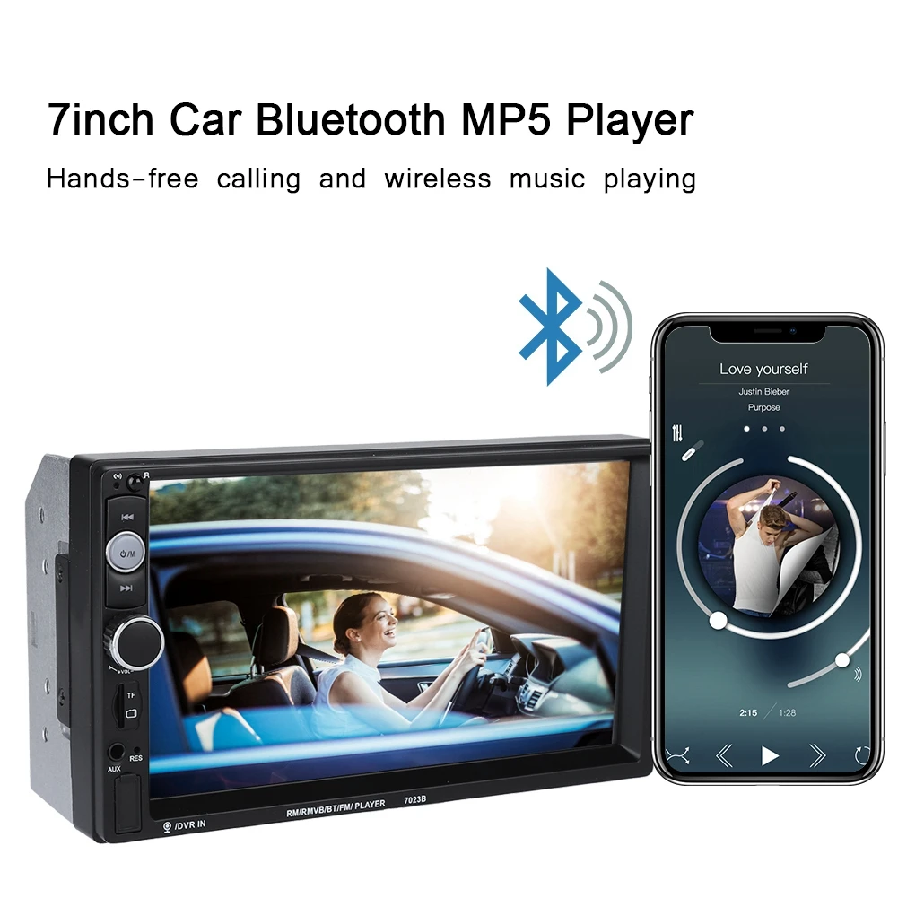 7 дюймов автомобиля радио зеркало HD двойной Дин Bluetooth MP5 плеер FM Радио USB AUX дистанционного Управление зеркало заднего вида Камера мультимедийный плеер