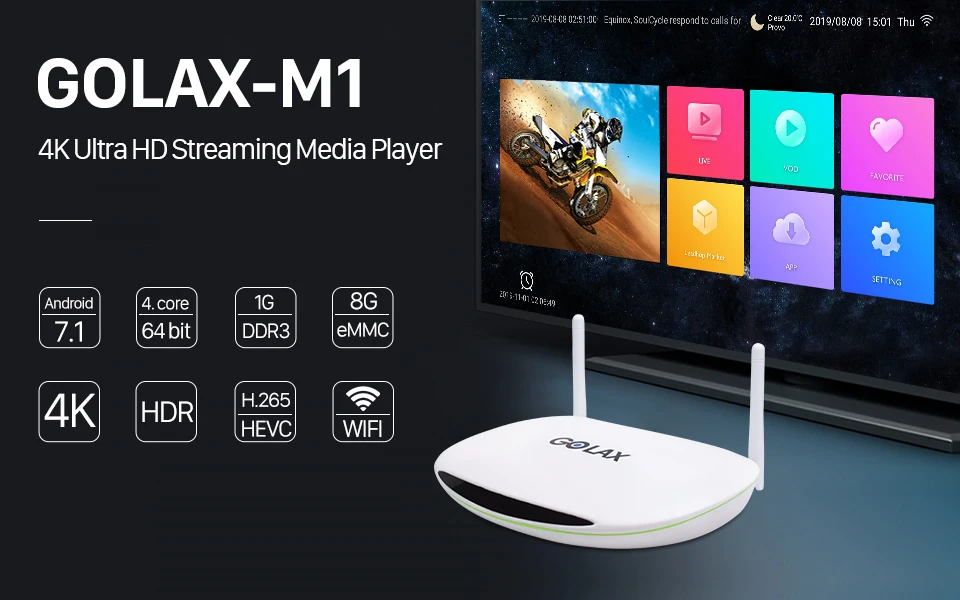 QHDTV IPTV арабский Франция Android коробка GOLAX-M1 S905W 4 к H.265 с 1 год IPTV подписка, Алжир ОАЭ французский IPTV коробка