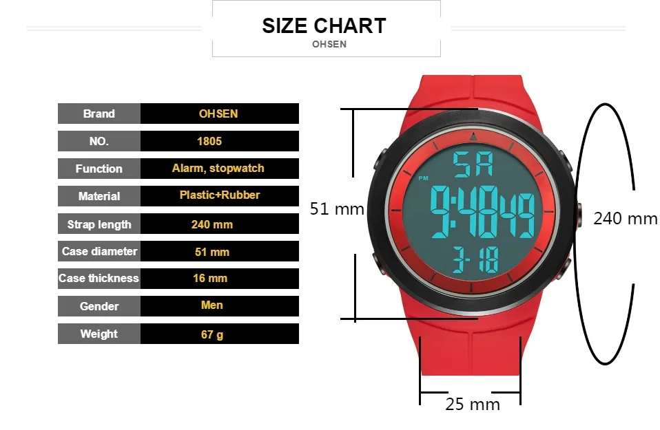 Цифровые мужские военные спортивные часы reloj hombre Красный 50 м дайвер силиконовый браслет мужские наручные часы водонепроницаемые светодиодные Мужские часы Подарки