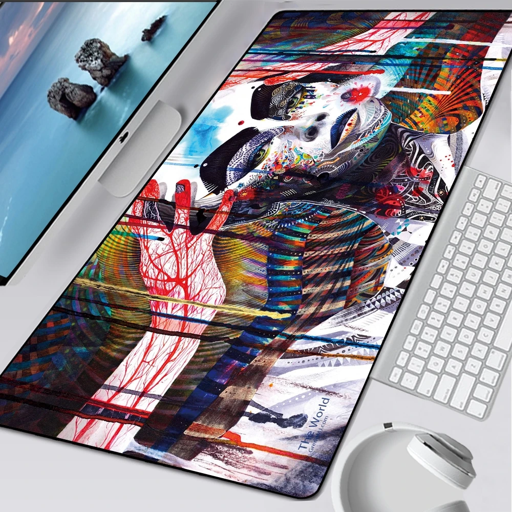 Граффити XXL большой игровой коврик для мыши нескользящий стола Компьютерная