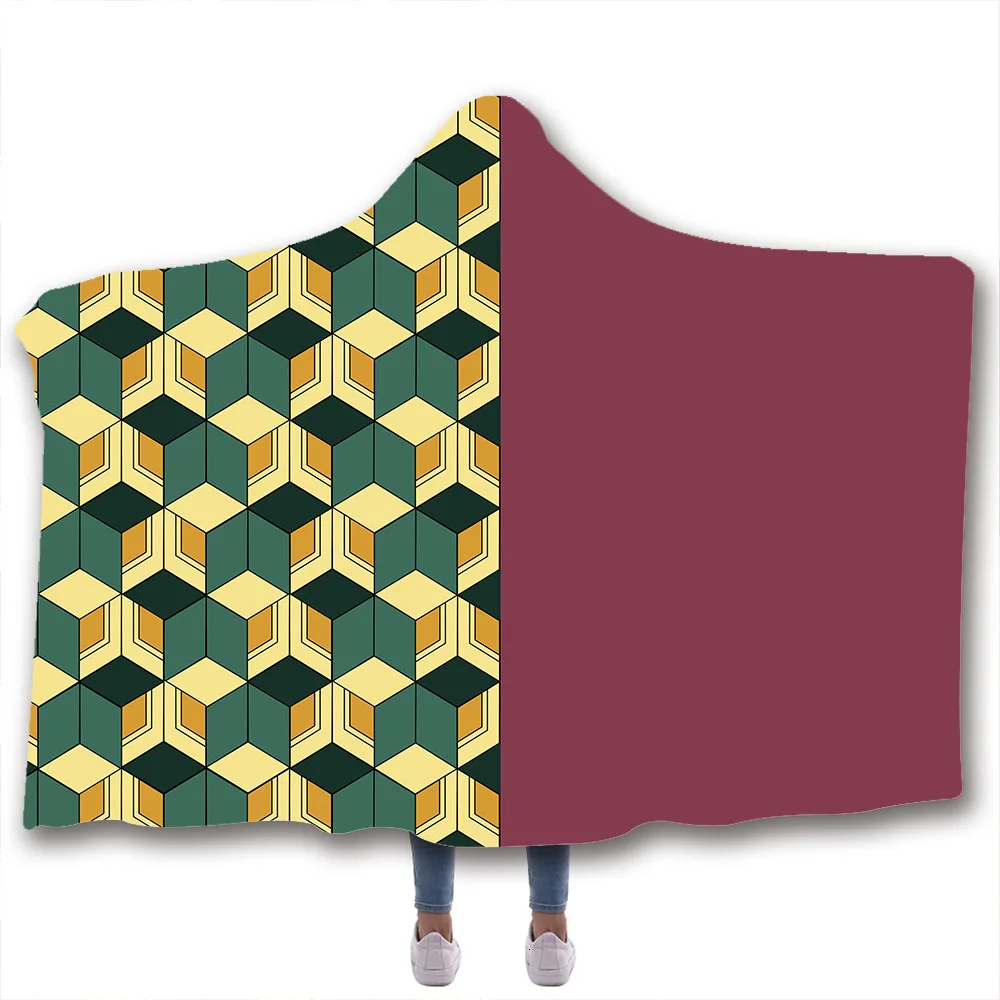 

Hooded Blanket 3D Printed Plaid For Home Sofa Sherpa Fleece Soft Fluffy Hoodie Blanket Microfiber Warm Throw Blanket For Adults