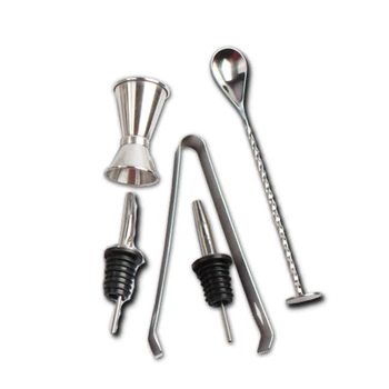 

Cocktail Shaker Bar Tools Set Brushed Stainless Steel Bartender Kit, with All Bar Accessories 8Pcs