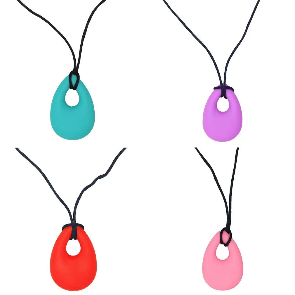 Силиконовые каплевидные подвески, Детские Прорезыватели, ожерелье, прорезыватель, аутизм, сенсорное жевание для ребенка, прорезыватель
