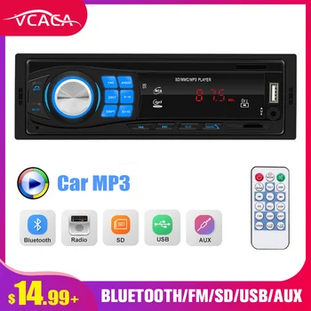 

VCACA Bluetooth Car Radio Player Car EQ Sound Effect Stereo FM/AUX/TF/USB Remote Control Auto Music Player 1Din MP3 auto Stereo