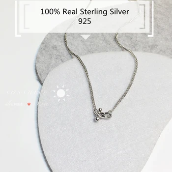 

100% Silver 925 Jewelry for Girl Dongdaemun Lock Chain on Neck Silver Butterfly Pedant Choker Necklace Plata de Ley 925 Collares